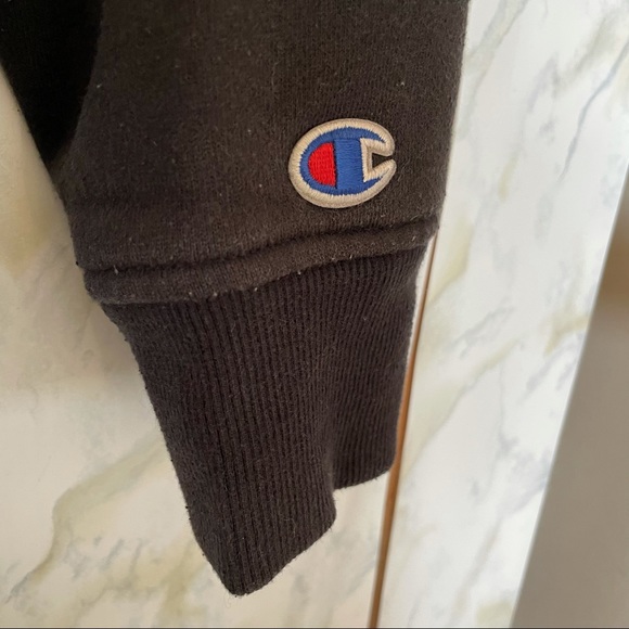 Champion large black pullover sweater front pocket sweatshirt men’s long sleeve - Picture 6 of 11